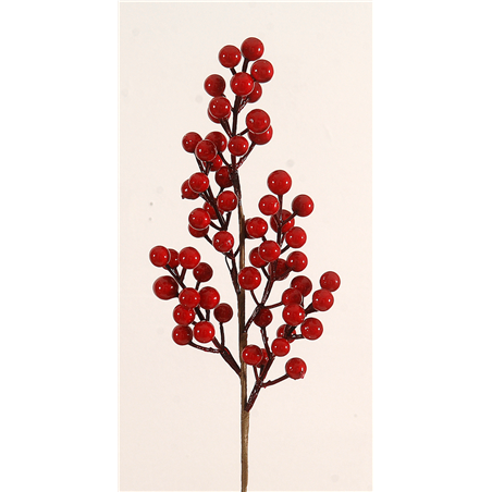 Ramo Bacche Rosse Red Spray H55cm