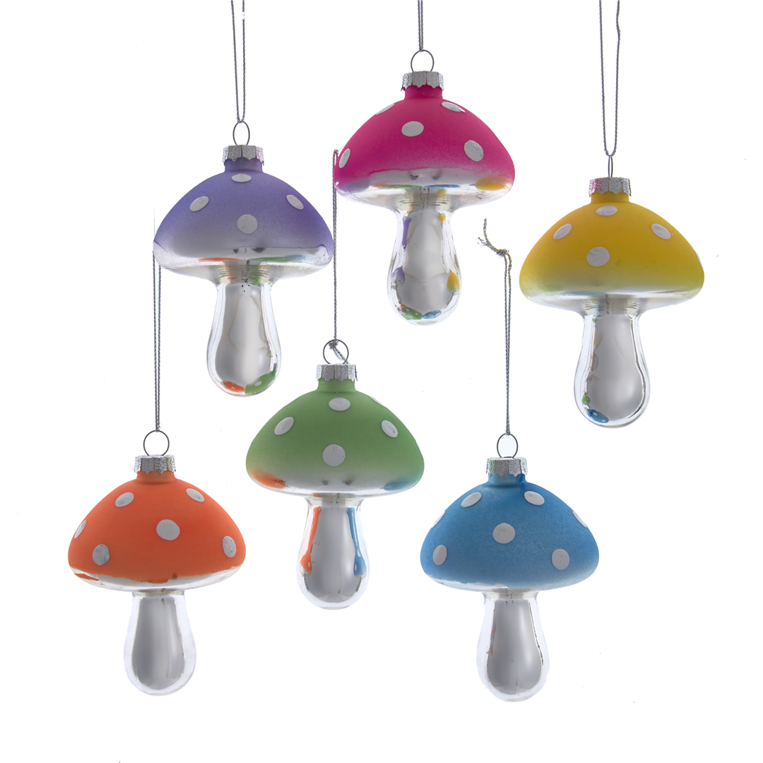 Ornamento Vetro Fungo Glow Multi 10cm 1pz. Multicolor