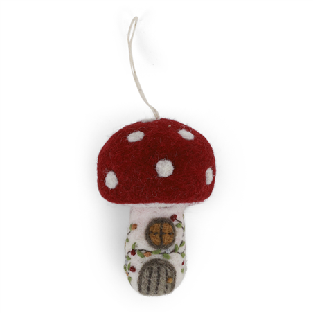 Ornamento Feltro Casetta Fungo Small