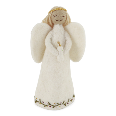 Ornamento Lana Angelo Con Candela