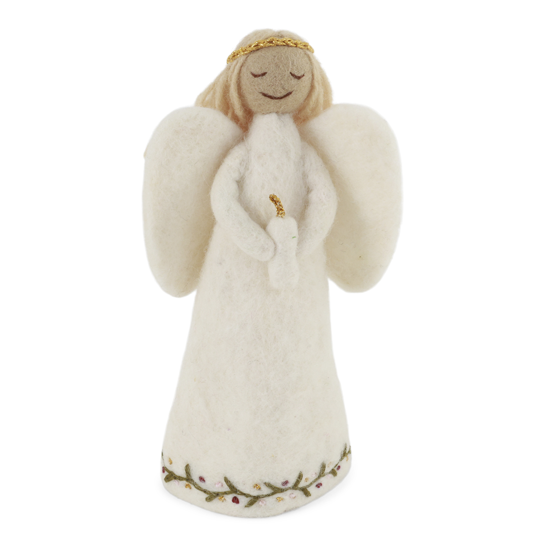 Ornamento Lana Angelo Con Candela