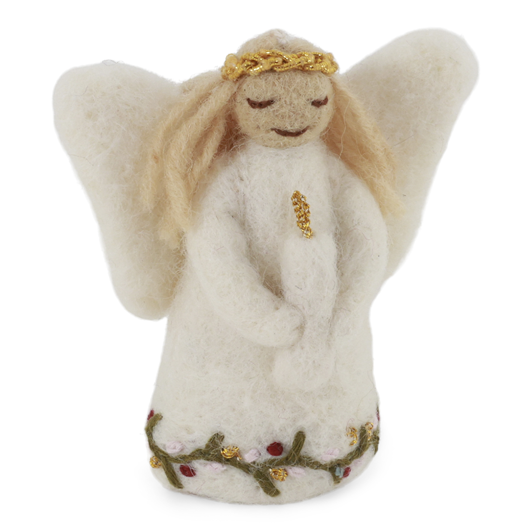 Ornamento Lana Angelo Con Candela