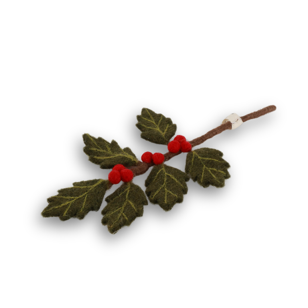Rametto Feltro Agrifoglio Mini Green Red