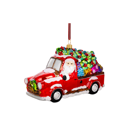 Ornamento Vetro Da Collezione  Santa Hitting The Road