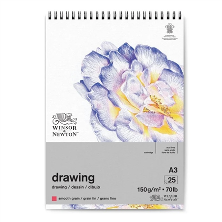 Blocco Drawing Da Schizzi A3 150g/mq 25 Fogli Grana Fine Con Spirale Lato Alto