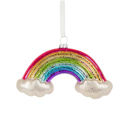 Ornamento Vetro Arcobaleno Multi H8cm