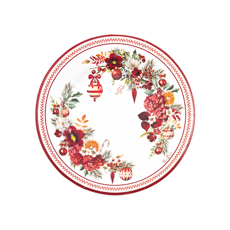 Piatto Carta 21cm New Liberty 8pz Natale Christmas Bouquet