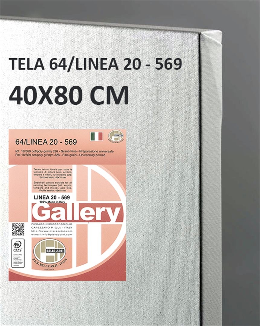 Telaio Telato Cm.40x80 Gallery 20 Tela 569 Cotone/poliestere Grana Fine