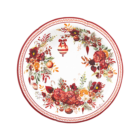 Scodella Carta New Shape 24cm 8pz Natale Christmas Bouquet