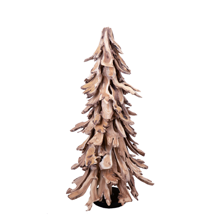Albero In Legno Naturale Marrone H90cm