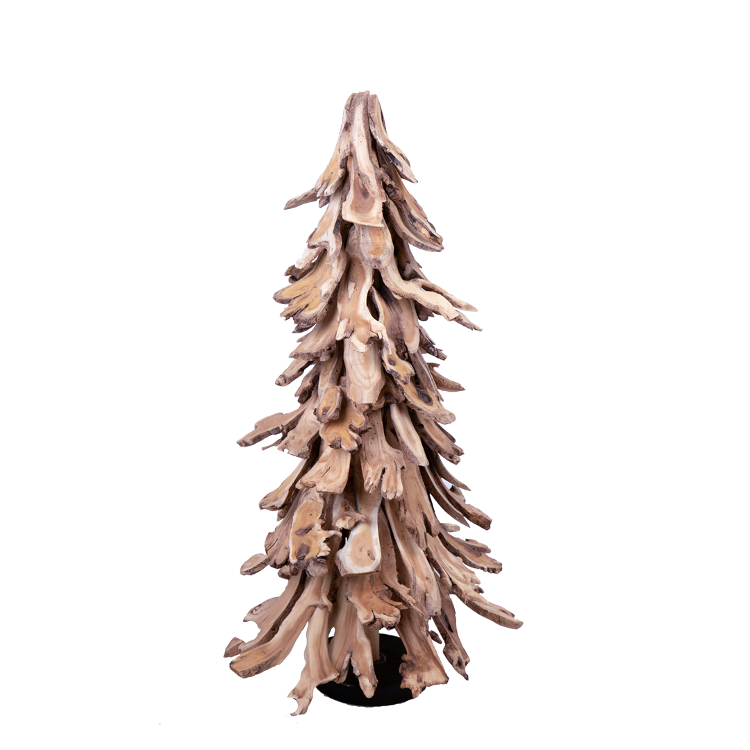 Albero In Legno Naturale Marrone H90cm