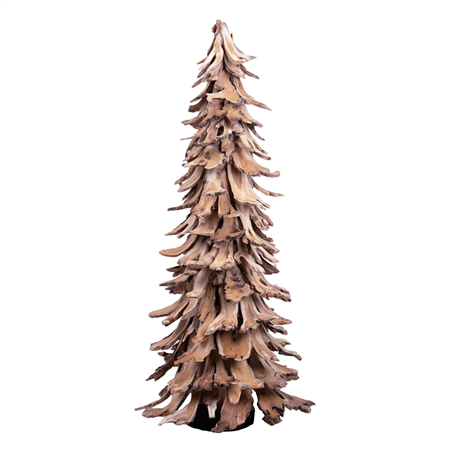 Albero In Legno Naturale Marrone H130cm