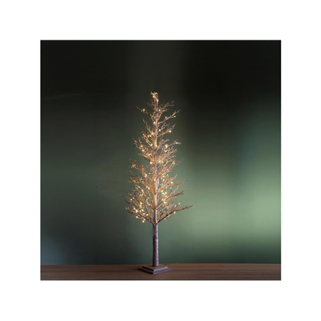 Albero Larice Glitter Con 78led H120cm Champagne Glitter