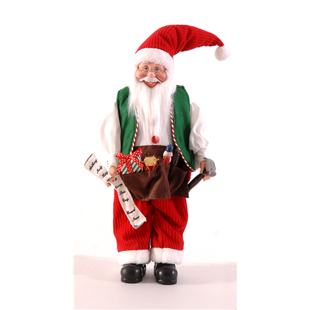 Babbo Natale Con Grembiule Utensili H61cm Red White Green