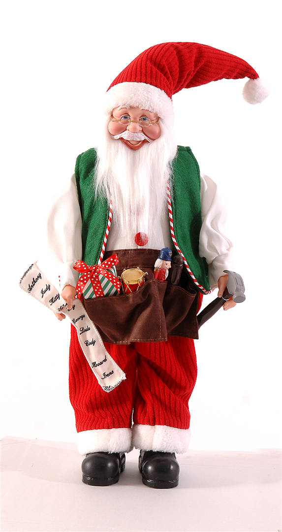 Babbo Natale Con Grembiule Utensili H61cm Red White Green