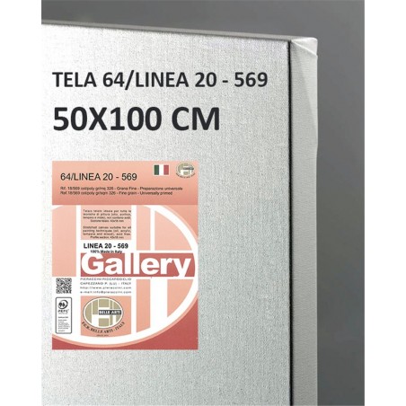 Telaio Telato Cm.50x100 Gallery 20 Tela 569 Cotone/poliestere Grana Fine