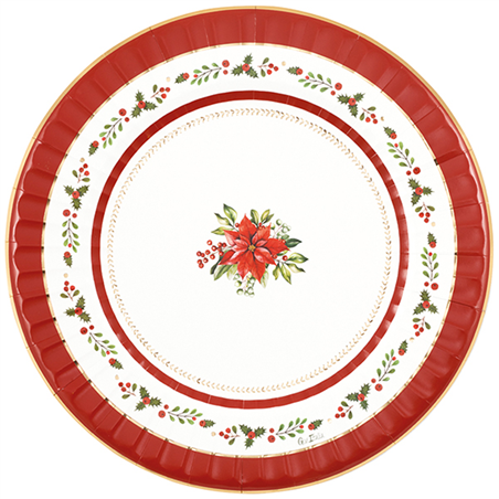 Piatto Carta Maxi D33cm 6pz Natale  Red Royal