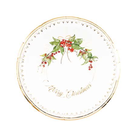 Scodella Carta 24cm 8pz Natale  Gold Garland