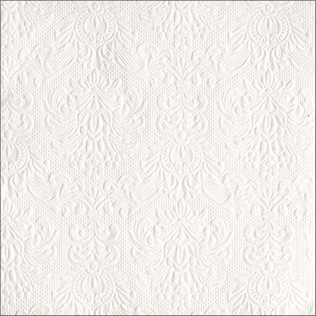 Tovagliolo 33x33 Carta Decorato  Elegance Bianco White
