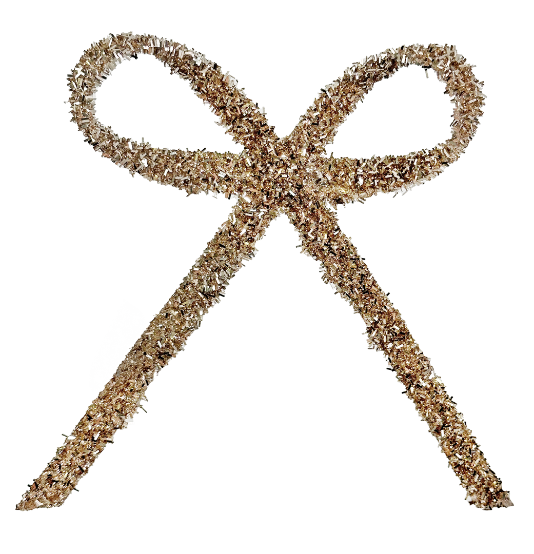 Fiocco Champagne Glitter Con Clip 25cm