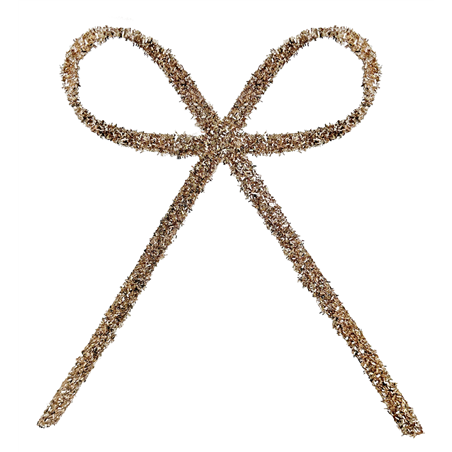 Fiocco Champagne Glitter Con Clip 35cm
