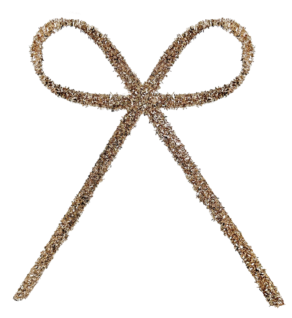 Fiocco Champagne Glitter Con Clip 35cm