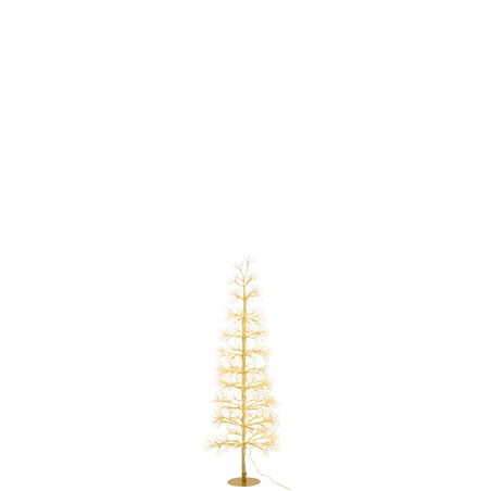 Albero Metallo  1500 Luci Led H120cm D40cm Oro-Bianco Caldo