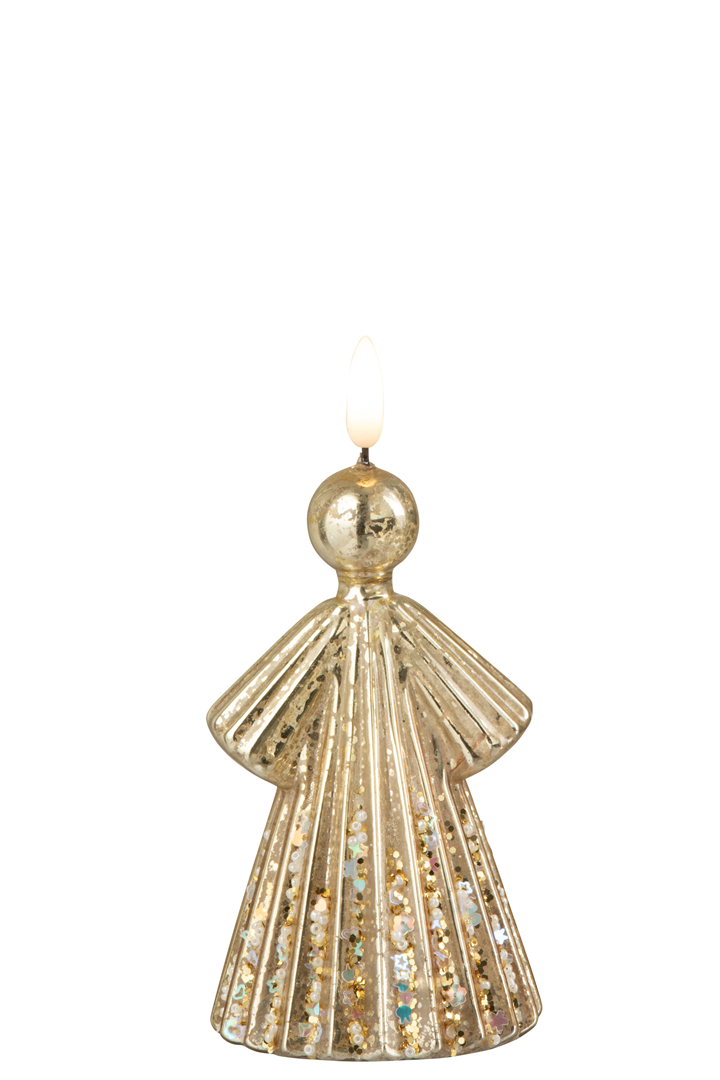 Angelo Vetro Oro Con Led H16.5cm — immagine 2