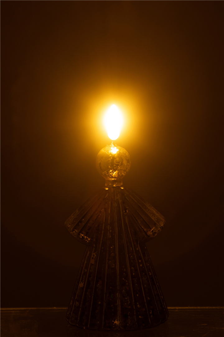 Angelo Vetro Oro Con Led H16.5cm — immagine 3