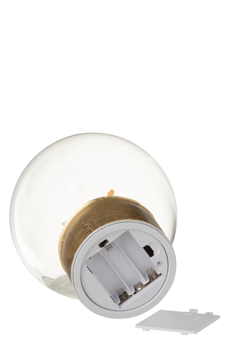 Sfera Vetro D'Appoggio Led Con Villaggio 21cm Bianco Oro — immagine 4