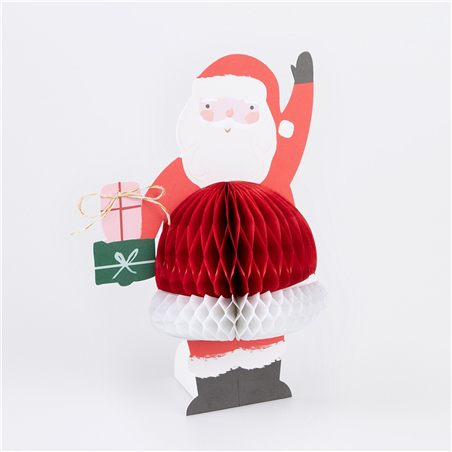 Biglietto Auguri Garland  Natale Honeycomb Santa