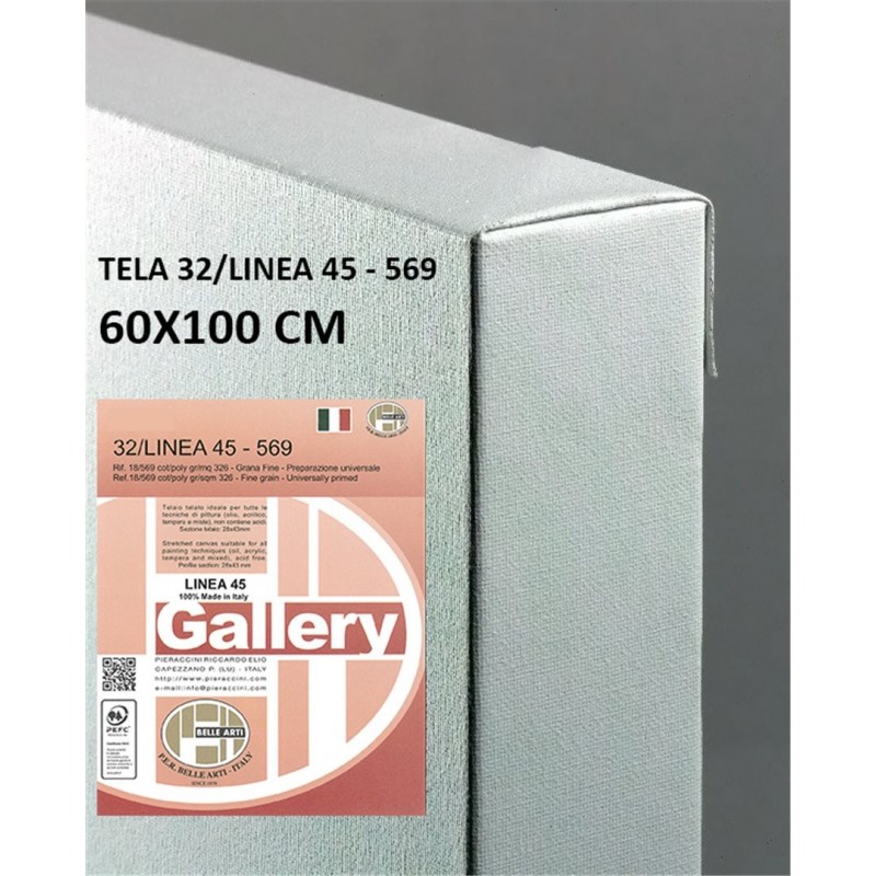 Telaio Telato 60x100 Cm Gallery 45 Tela 569 Grana Fine-Vertecchi Arte