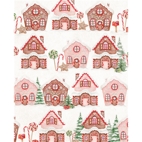 Carta Regalo 70x100 Natale  Casette Di Pan Di Zenzero
