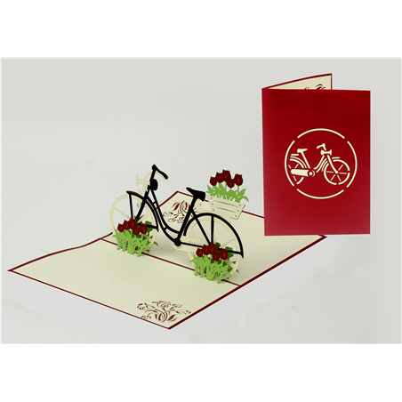 Biglietto Auguri Kirigami Fatto A Mano Bicicletta