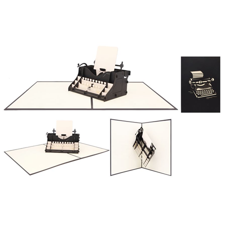 Biglietto Auguri Kirigami Fatto A Mano Macchina Da Scrivere