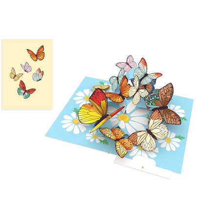 Biglietto Auguri Kirigami  Fatto A Mano Farfalle