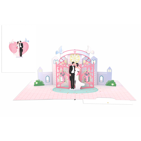 Biglietto Auguri Kirigami  Fatto A Mano Wedding Day