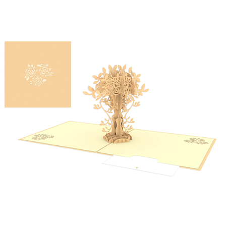Biglietto Auguri Kirigami  Fatto A Mano Albero Della Vita