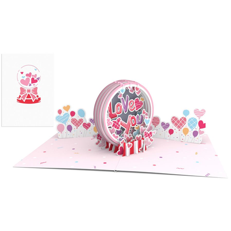 Biglietto Auguri Kirigami  Fatto A Mano Love Globe