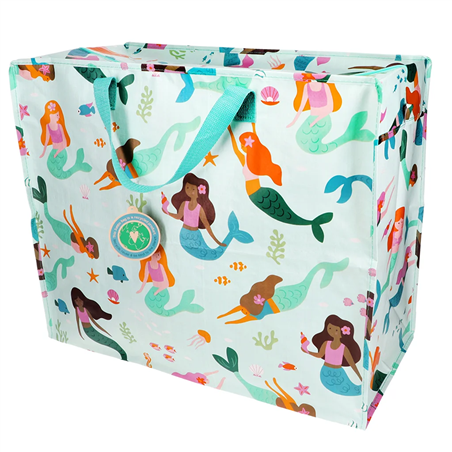Borsa Shopper  Nylon Plc Jumbo 28x55x48cm Mermaid