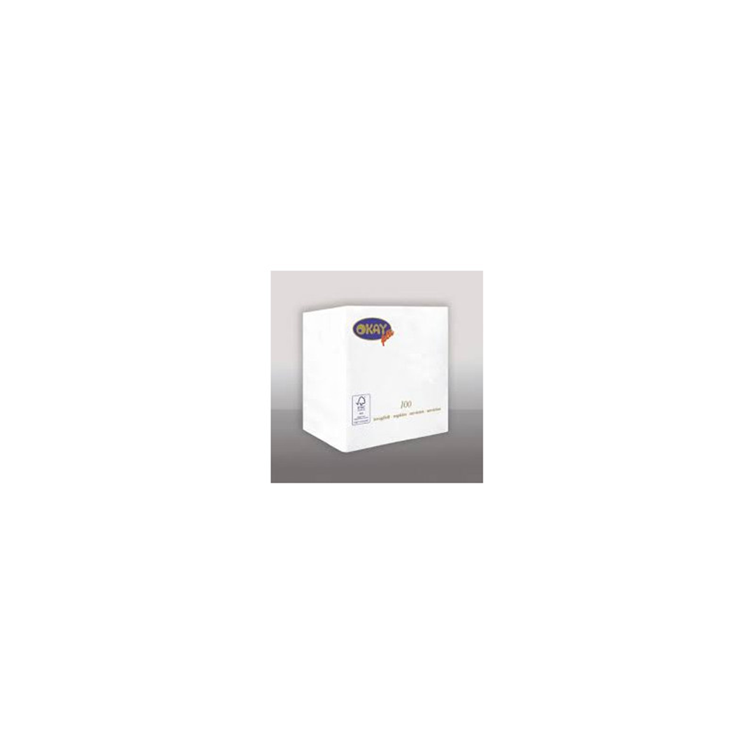 Tovagliolo Ovatta 2v 25x25cm 100pz Bianco