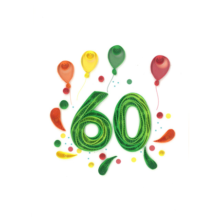 Biglietto Auguri Quilling  Fatto A Mano 60 Anni
