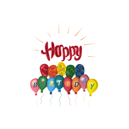 Biglietto Auguri Quilling  Fatto A Mano Happy Balloons