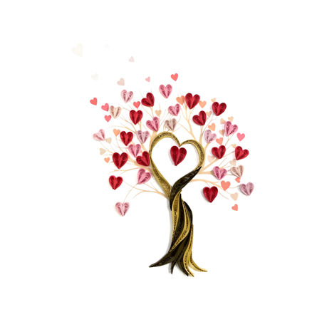 Biglietto Auguri Quilling  Fatto A Mano Tree Of Love