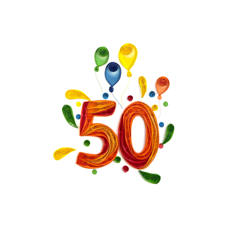 Biglietto Auguri Quilling  Fatto A Mano 50 Anni