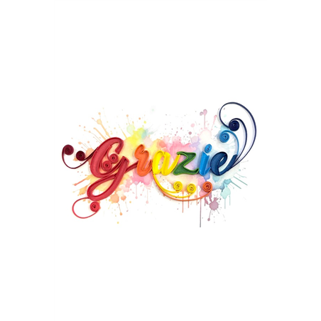 Biglietto Auguri Quilling  Fatto A Mano Grazie