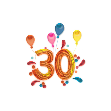 Biglietto Auguri Quilling  Fatto A Mano 30 Anni
