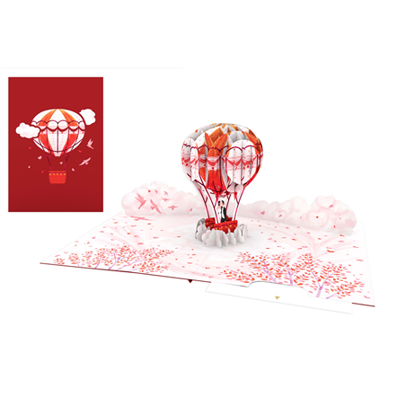 Biglietto Auguri Kirigami  Fatto A Mano Wedding Balloon
