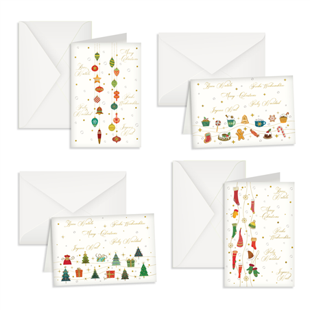 Biglietto Mini Decori Di Natale Multilingue