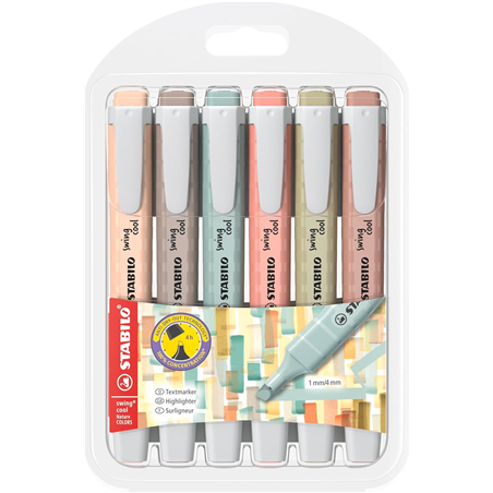 ASTUCCIO CON 6 STABILO SWING NATURECOLORS IN CARTONE
